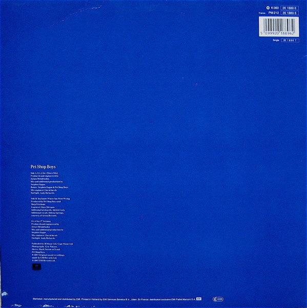 Pet Shop Boys – It's A Sin (Reacondicionado)(VG+)