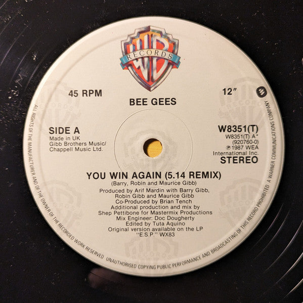 Bee Gees – You Win Again (Vinilo usado)  (VG+)