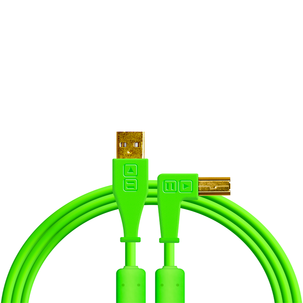 Cable USB-A a USB-B 1.5 Metros Angulo Verde  Chroma Cables DJ Techtools