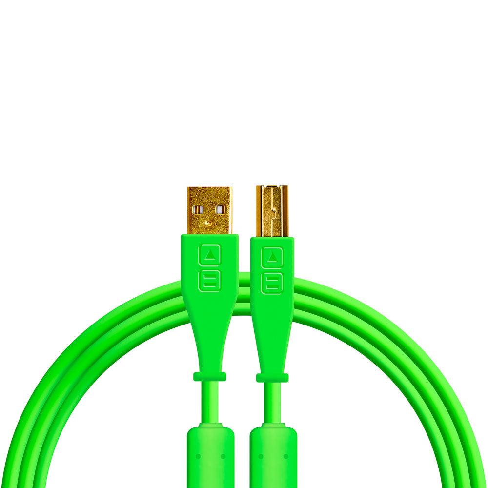 Cable USB-A a USB-B 1.5 Metros Verde Chroma Cables DJ Techtools