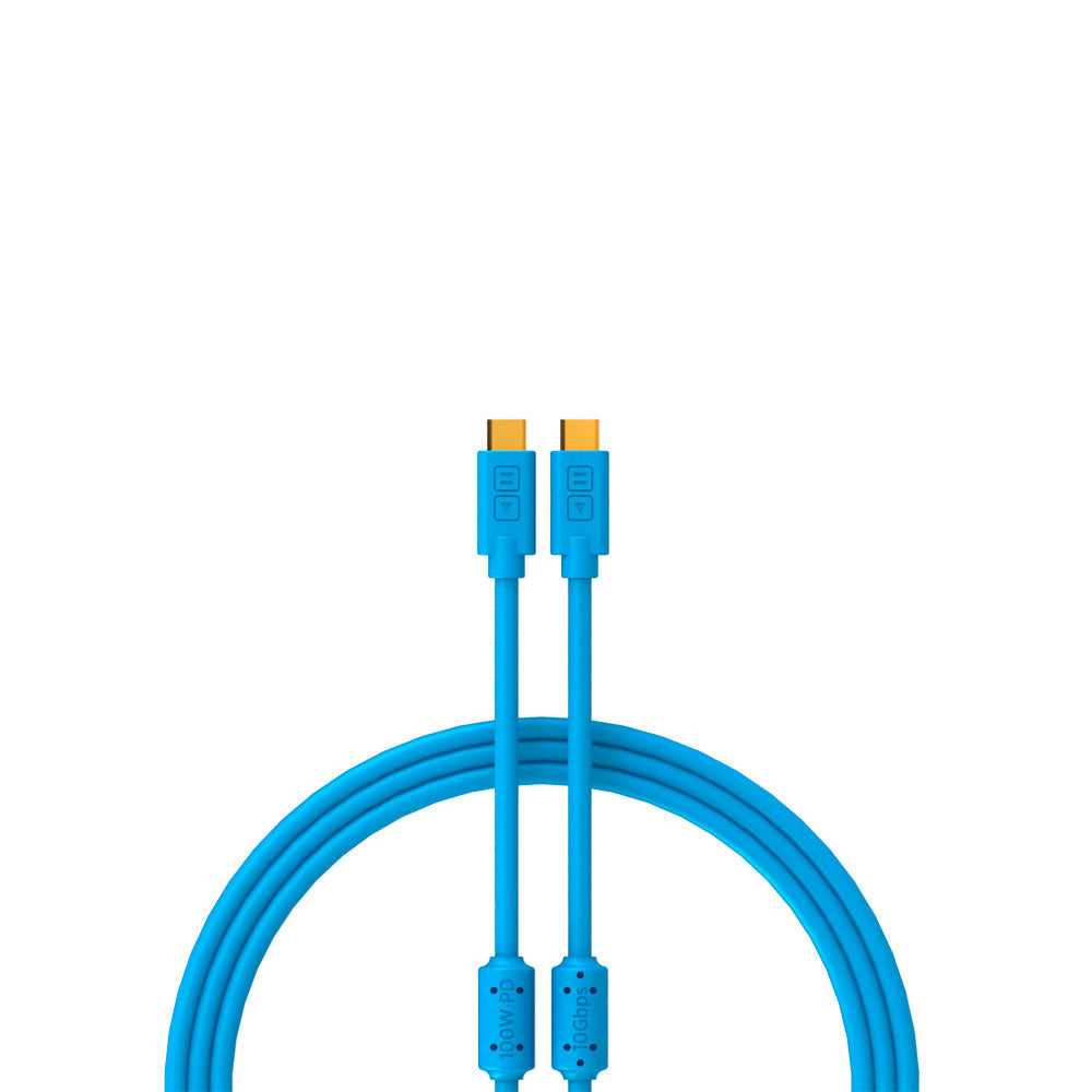 Cable USB C a USB C 3.2 optimizados para audio de 1 Metro Azul Chroma DJ Techtools