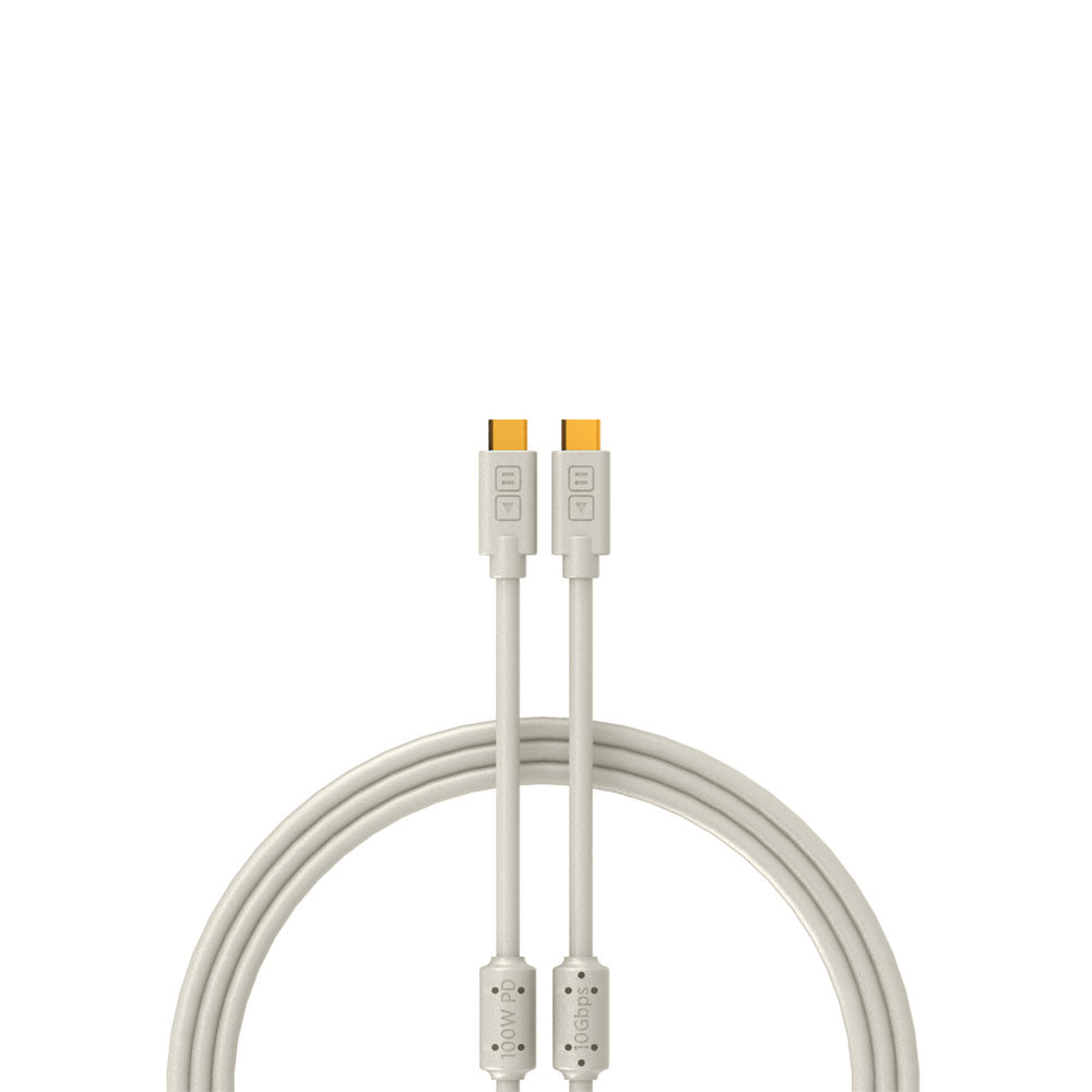 Cable USB C a USB C 3.2 optimizados para audio de 2 Metro Blanco Chroma DJ Techtools