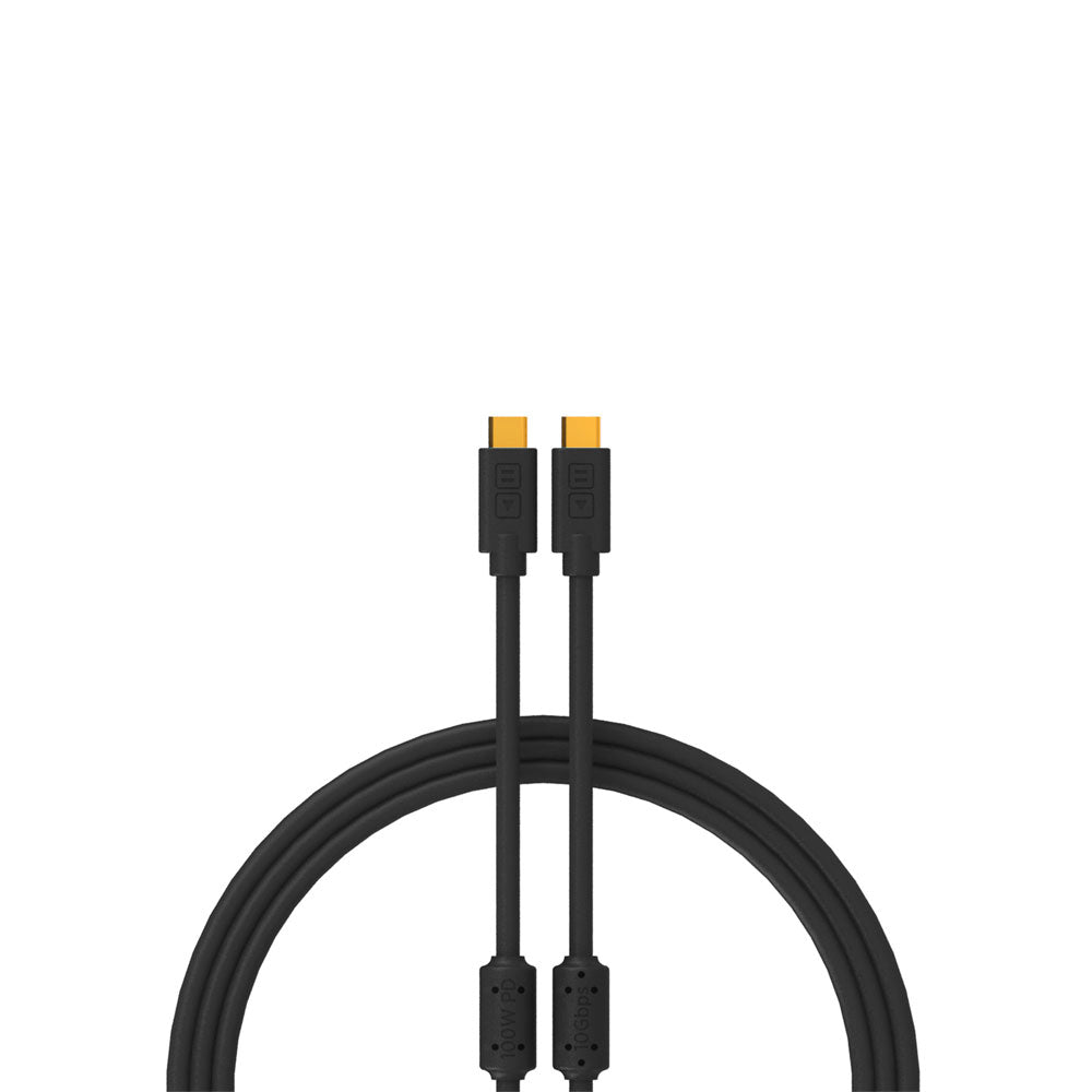 Cable USB C a USB C de 1  Metro Negro Chroma DJ Techtools