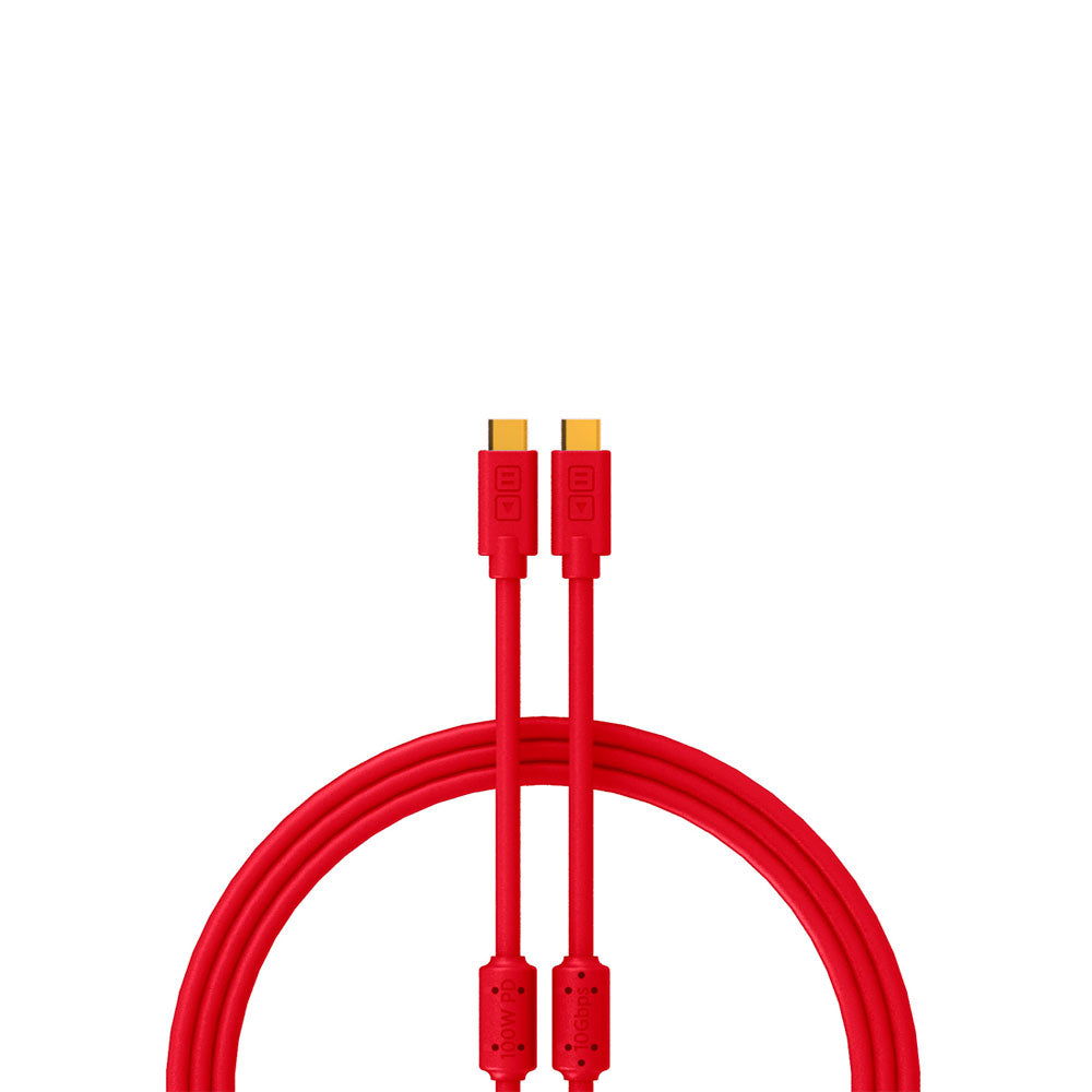 Cable USB C a USB C de 1  Metro Rojo Chroma DJ Techtools