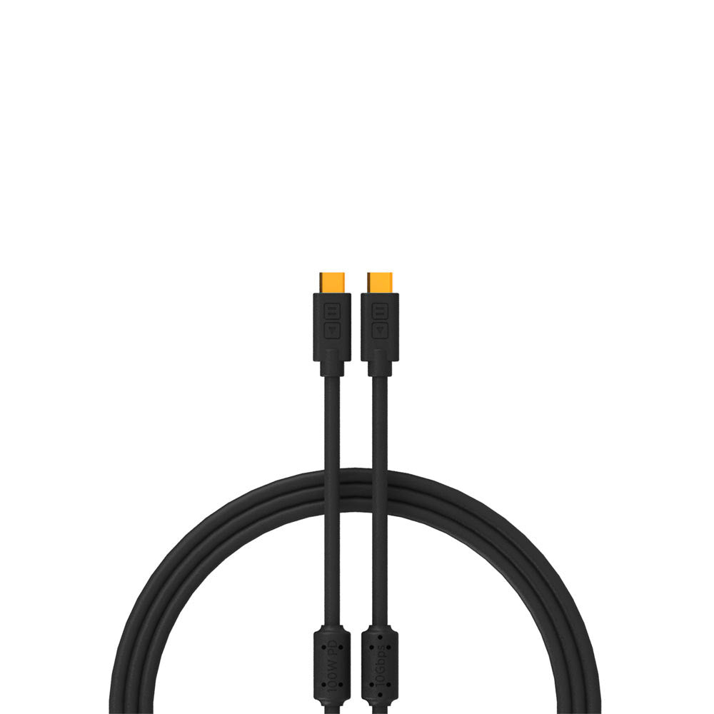 Cable USB C a USB C 3.2 optimizados para audio de 2  Metro Negro Chroma DJ Techtools