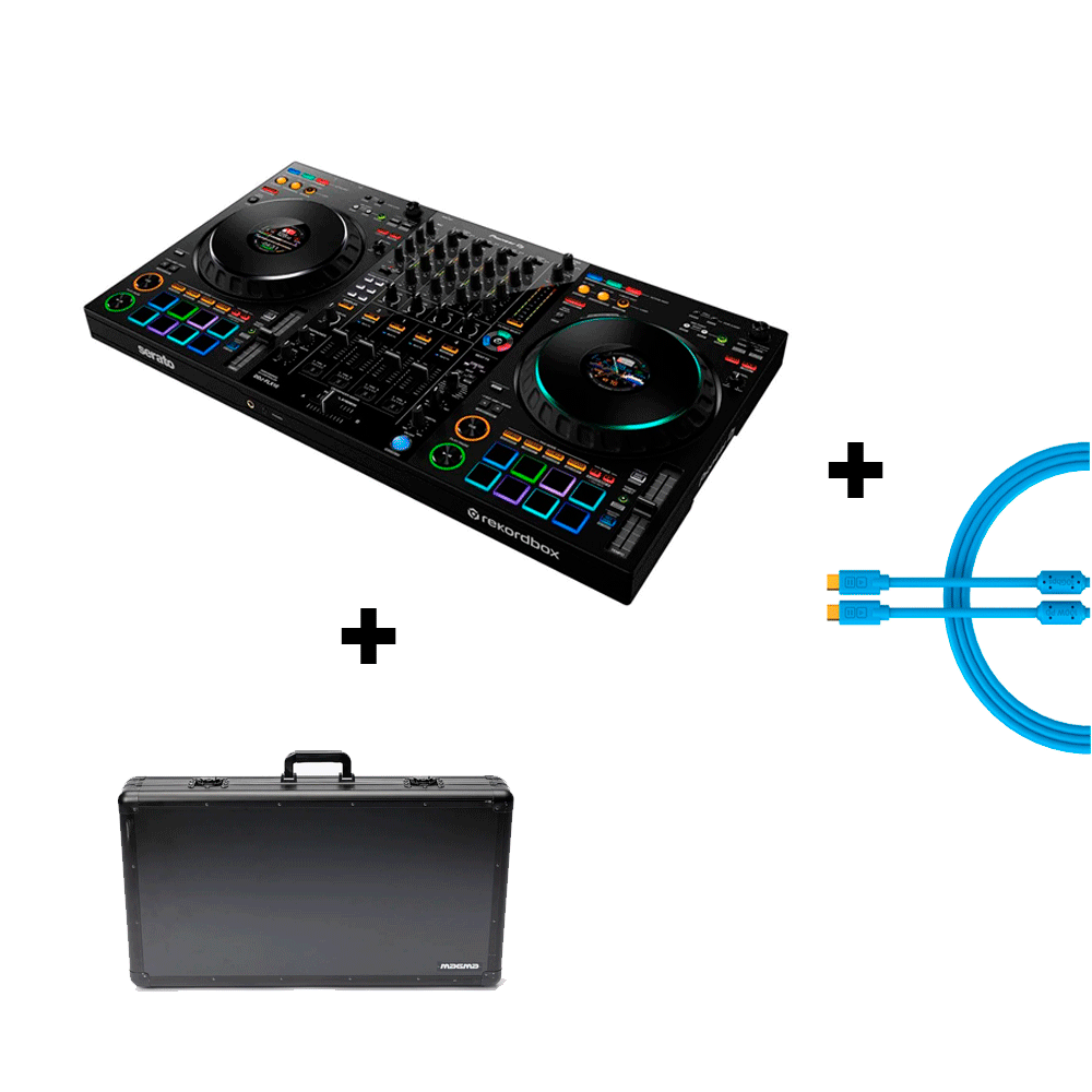 Pack Controlador DJ DDJ-FLX10 4 + Case  XXL Plus Magma + Cable USB C a USB C  DJ Techtools