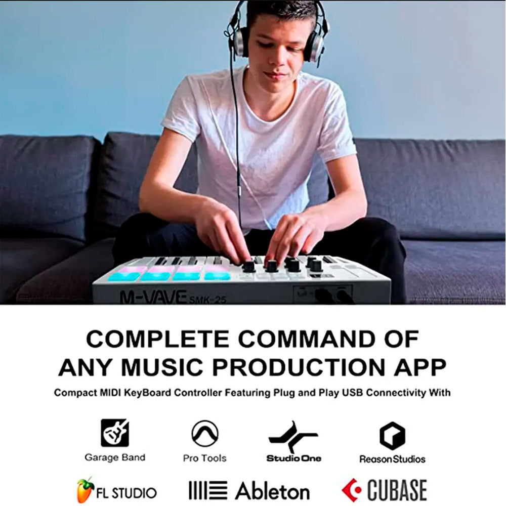 Controlador Teclado Midi  Bluetooth SMK 25 M-VAVE