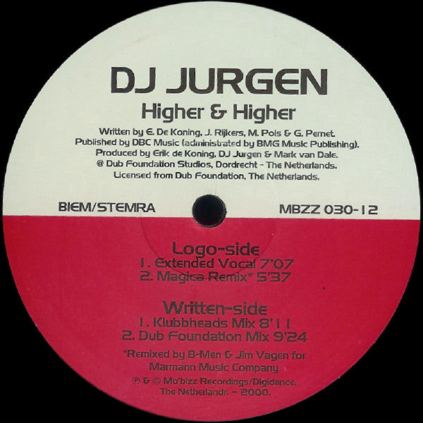DJ Jurgen – Higher & Higher  (Vinilo usado)  (VG+)