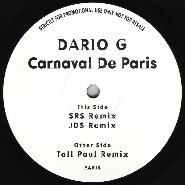 Dario G – Carnaval De Paris  (Vinilo usado)  (VG+)