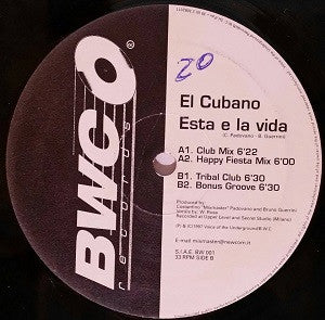 El Cubano – Esta E La Vida (Vinilo usado)  (VG+)