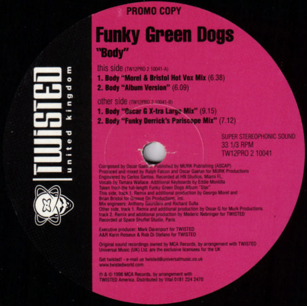 Funky Green Dogs – Body (Vinilo usado)  (VG+)