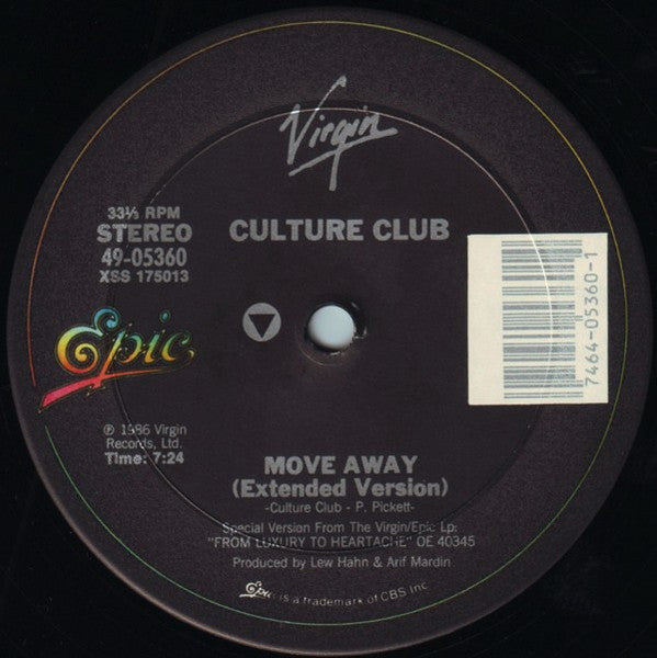 Culture Club - Move Away (Extended) - Vinilo 12" (US 1986) Reacondicionado