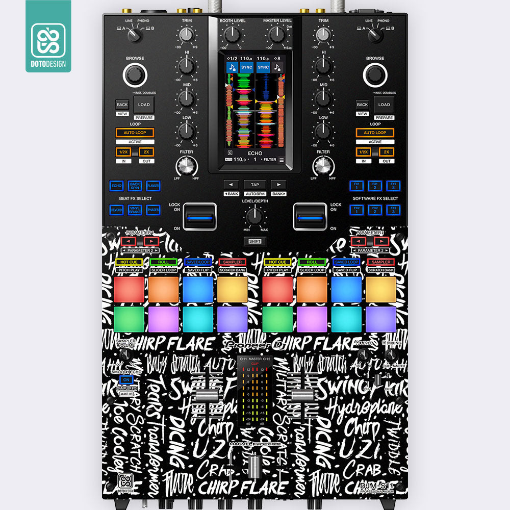 Skin DJM-S11 Scracth Style Negro Doto Desing | XDJ – XDJ Store Chile