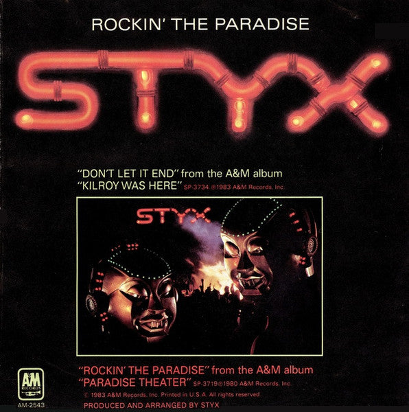 Styx - Don't Let It End - Vinilo 7" 45 RPM Reacondicionado