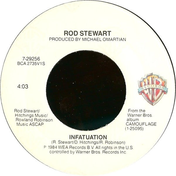 Rod Stewart - Infatuation / She Won't Dance With Me - Vinilo 7" 45 RPM Reacondicionado