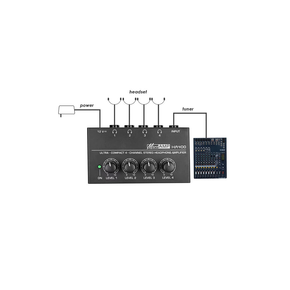 Mini amplificador de auriculares HA400 4 canales Beat Tools