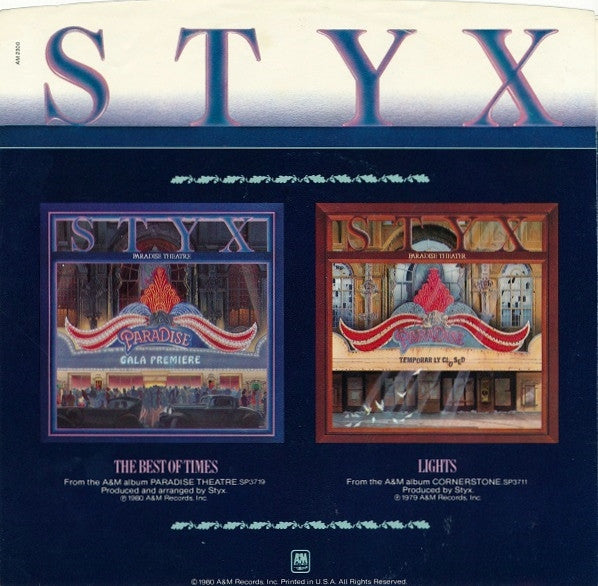 Styx - The Best Of Times - Vinilo 7" 45 RPM Reacondicionado