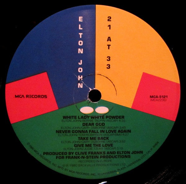 Elton John - 21 At 33 Reacondicionado - Vinilo LP (1980)