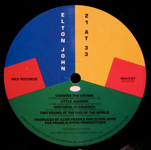 Elton John - 21 At 33 Reacondicionado - Vinilo LP (1980)