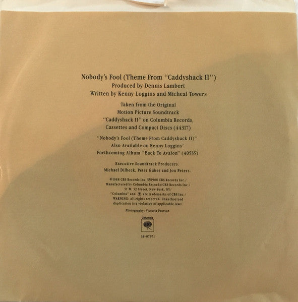 Kenny Loggins - Nobody's Fool - Vinilo 7" 45 RPM Reacondicionado