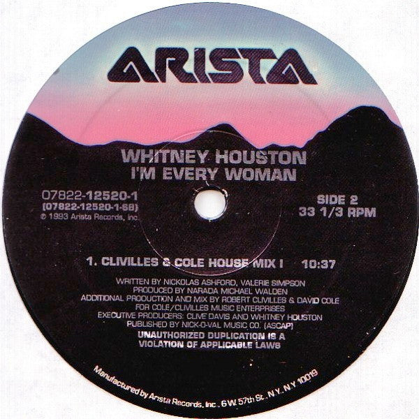 Whitney Houston – I'm Every Woman - Reacondicionado Doble Vinilo LP (1993)