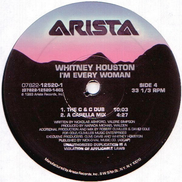 Whitney Houston – I'm Every Woman - Reacondicionado Doble Vinilo LP (1993)