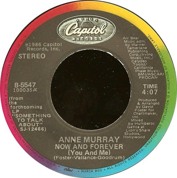 Anne Murray - Now And Forever (You And Me) - Vinilo 7" 45 RPM Reacondicionado