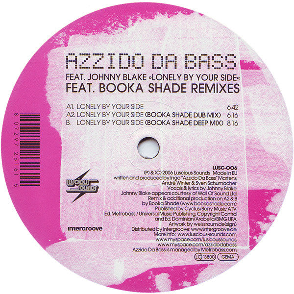 Azzido Da Bass – Lonely By Your Side (Booka Shade Remixes)  (Vinilo usado)  (VG+)