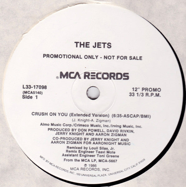 The Jets – Crush On You    (Vinilo usado)  (VG+)