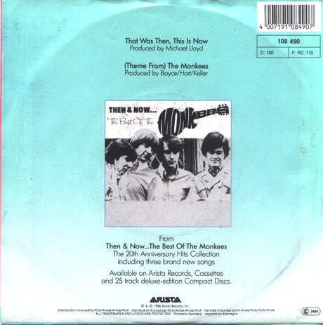 The Monkees - That Was Then, This Is Now - Vinilo 45 Reacondicionado