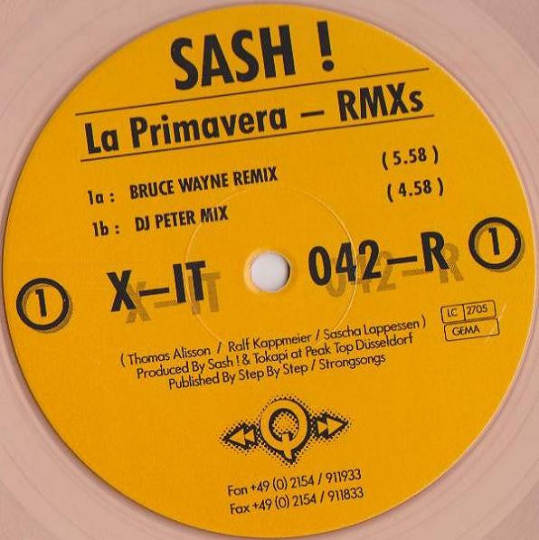 Sash! – La Primavera (Remixes)   (Vinilo usado)  (VG+)