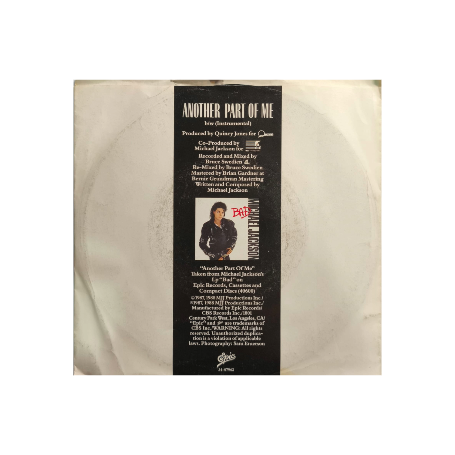 Michael Jackson - Another Part Of Me | Vinilo LP Reacondicionado
