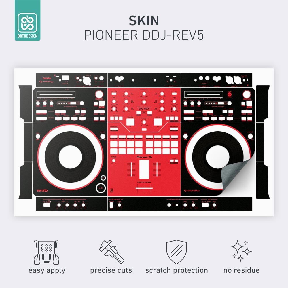 Skin DDJ-REV5 Colors DVS  Rojo Doto Desing