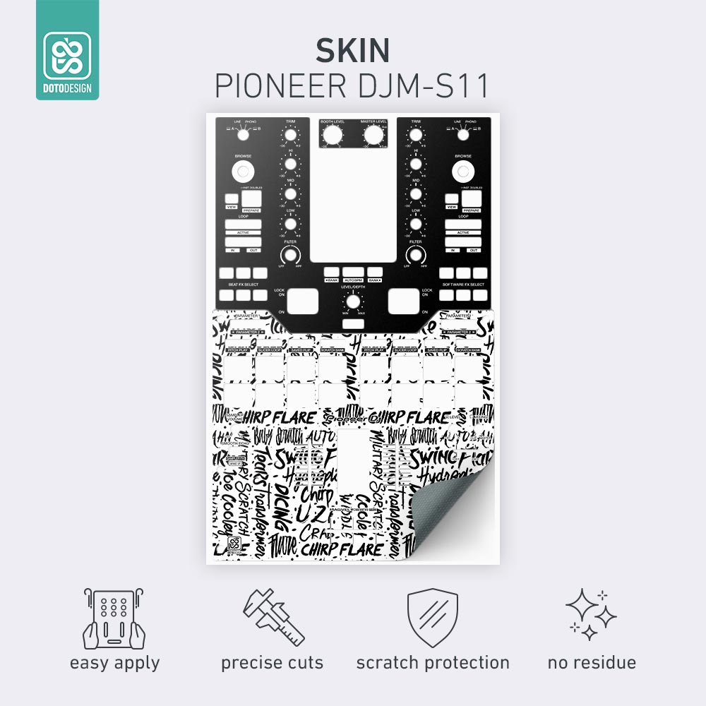 Skin DJM-S11 Scratch Style Blanco Doto Desing