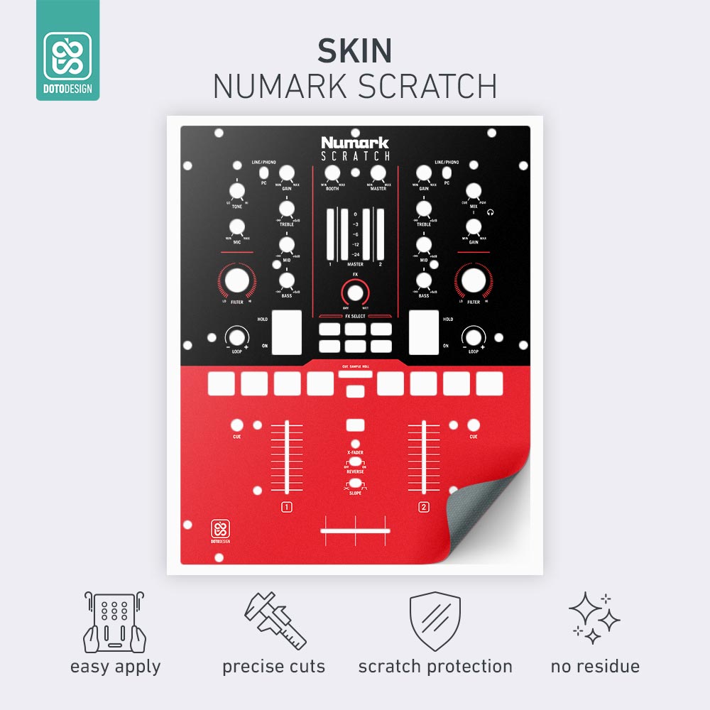 Skin Numark Scratch Colors DVS Rojo Doto Desing