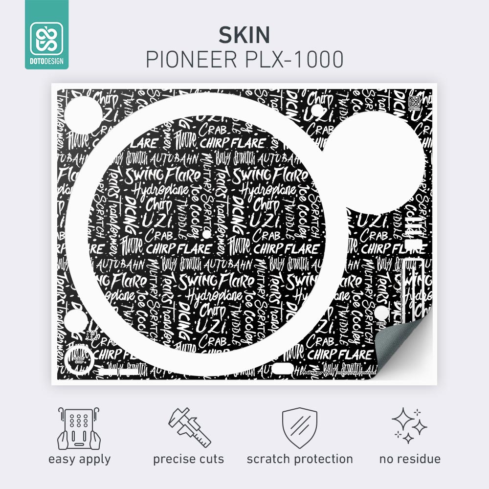 Skin  PLX-1000 Scratch Style (Par) Negro Doto Desing